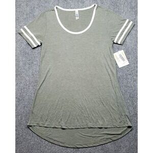LulaRoe Classic T-Shirt Womens XS Green Round Neck Short Sleeve New